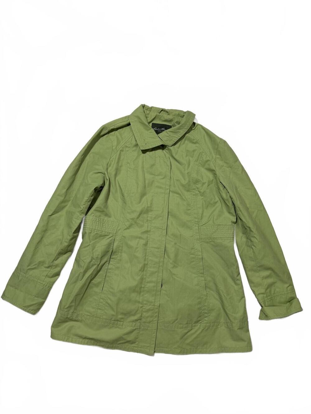 2000s Eddie Bauer Green Peacoat With Hidden Button Closure Size L
